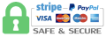 Secure payments with stripe and paypal: mastercard, visa american express